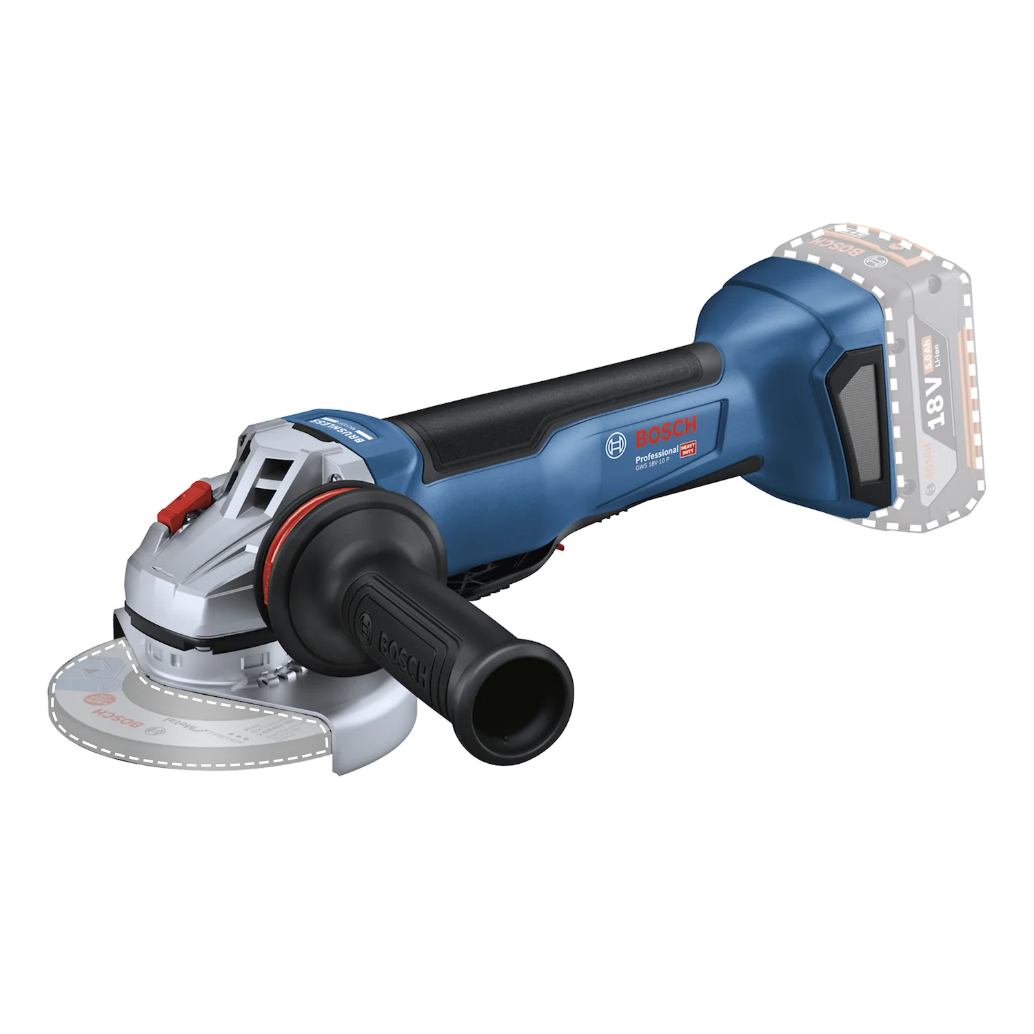 AMOLADORA INALÁMBRICA ANGULAR GWS 18V-10 P Baretool 18V [0601.9J4.1E0-000]