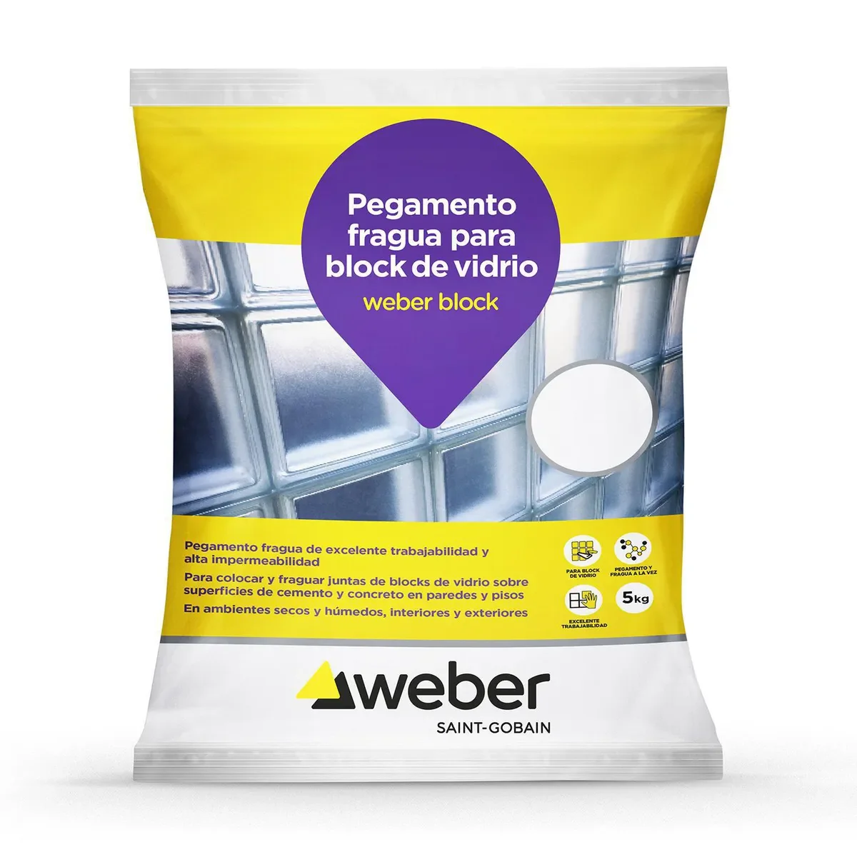 Pegamento Bco Block Vidr 5 Kg