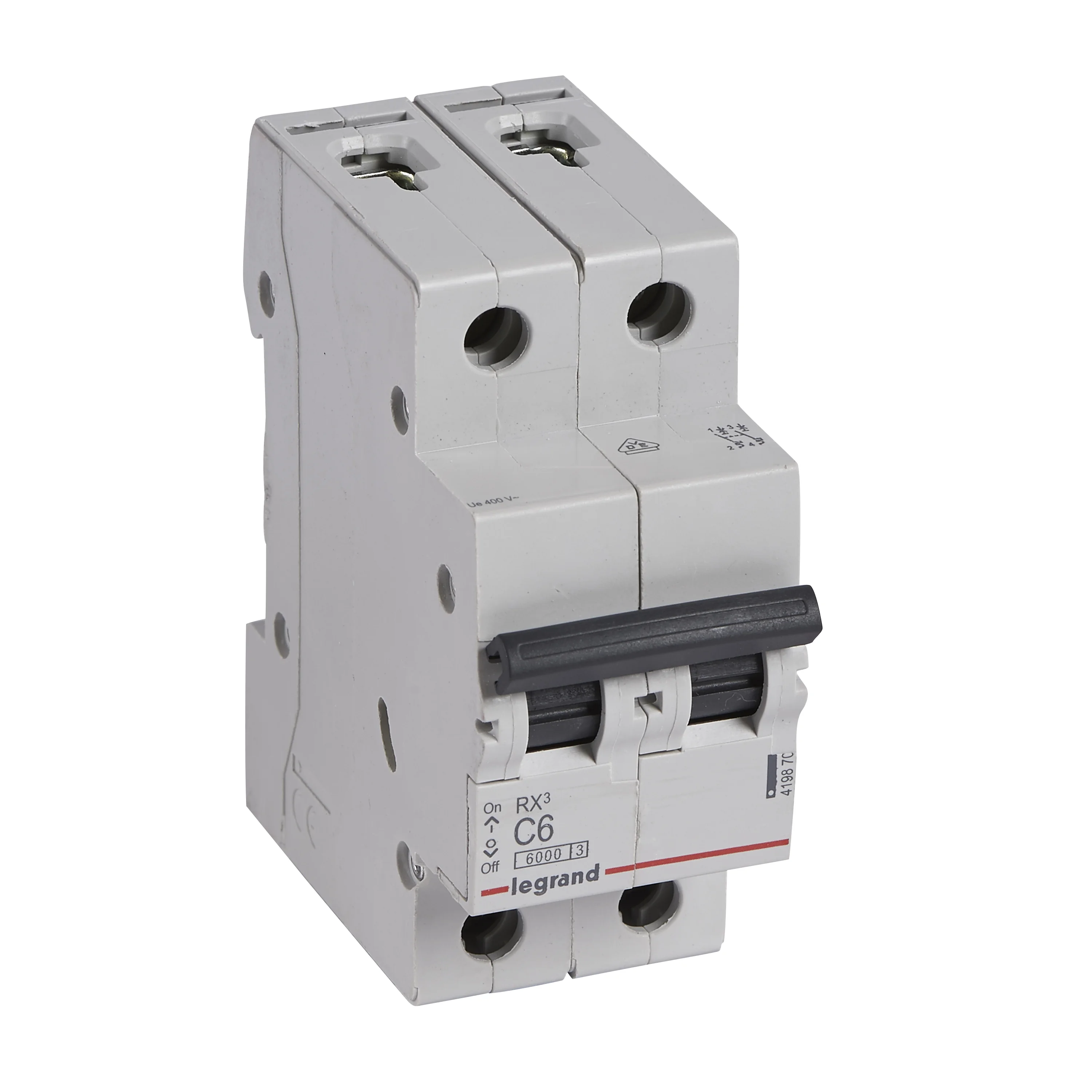 INTERRUPTOR TERMOMAGNETICO P/RIEL DIN RX3 C6 2x6AMP 10kA/230VAC