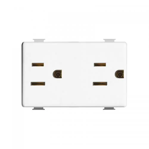 TOMACORRIENTE UL DUPLEX  2P+T 15A-127/250V 3 mód. MÀTIX MARFIL