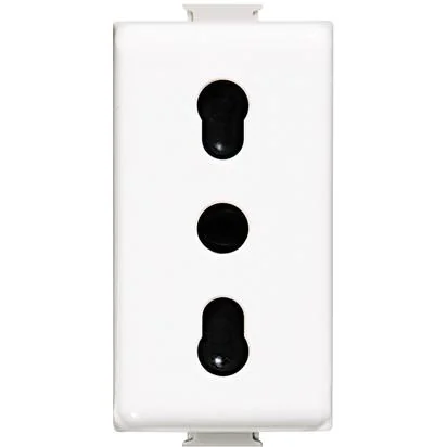 TOMACORRIENTE BIPASO 2P+T 10A y 16A - 250VAC. 1 MOD. MÀTIX ANTIMICROBIAL BLANCO
